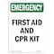 Signmission Safety Sign, OSHA EMERGENCY, 10" Height, First Aid And CPR Kit, Portrait OS-EM-D-710-V-10479 - alternate 1